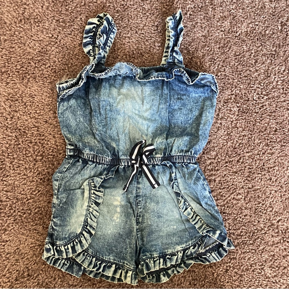 CHILIPOP Denim Shorts Sleeveless Romper Size 3T
